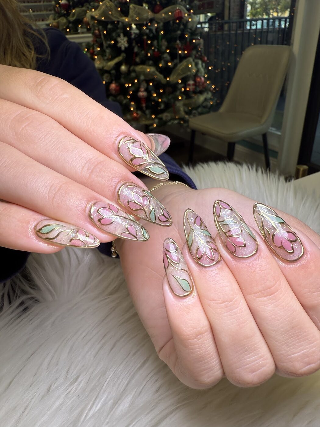 Hand-painted nail art at Honey Nails & Spa, Bradenton